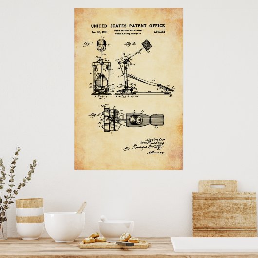 US Patent - Drum Pedal Poster (Keuken)