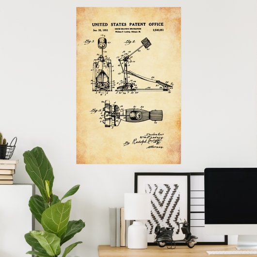 US Patent - Drum Pedal Poster (Thuiskantoor)