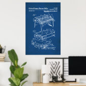 US Patent - Elektrische Piano Poster (Thuiskantoor)