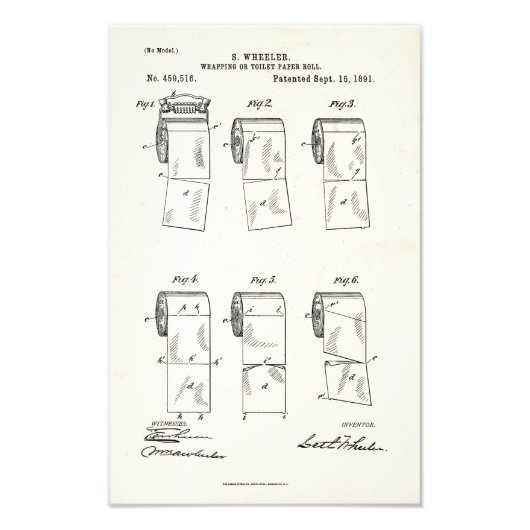 US Patent for Toilet Paper Print Foto Afdruk (Voorkant)