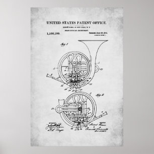 US Patent - Franse hoorn Poster
