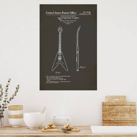 US Patent - Gibson Flying V Poster (Keuken)