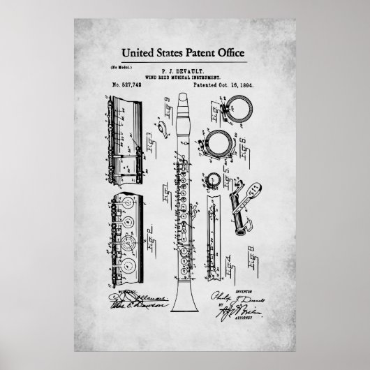 US Patent - Klarinet Poster (Voorkant)