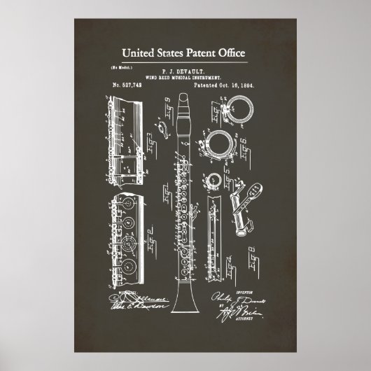 US Patent - Klarinet Poster (Voorkant)