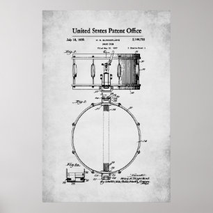 US Patent - Snare Drum Poster