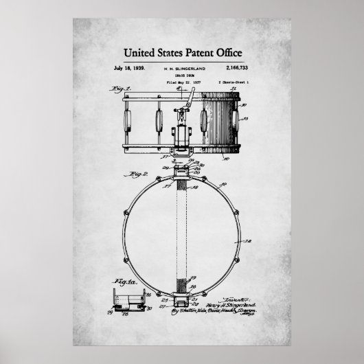 US Patent - Snare Drum Poster (Voorkant)