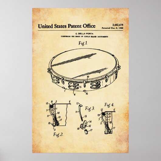 US Patent - Tambourine Poster (Voorkant)