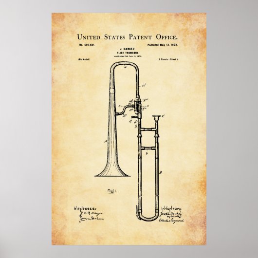 US Patent - Trombone Poster (Voorkant)