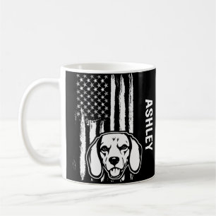 US Patriot Beagle USA Flag Dog Koffiemok