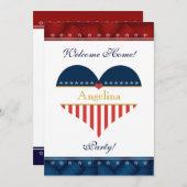 US Patriotic Heart Welcome Home Party Kaart (Voorkant / Achterkant)