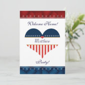 US Patriotic Heart Welcome Home Party Kaart (Staand voorkant)