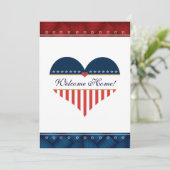 US Patriotic Heart Welcome Home Party Kaart (Staand voorkant)