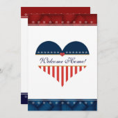 US Patriotic Heart Welcome Home Party Kaart (Voorkant / Achterkant)