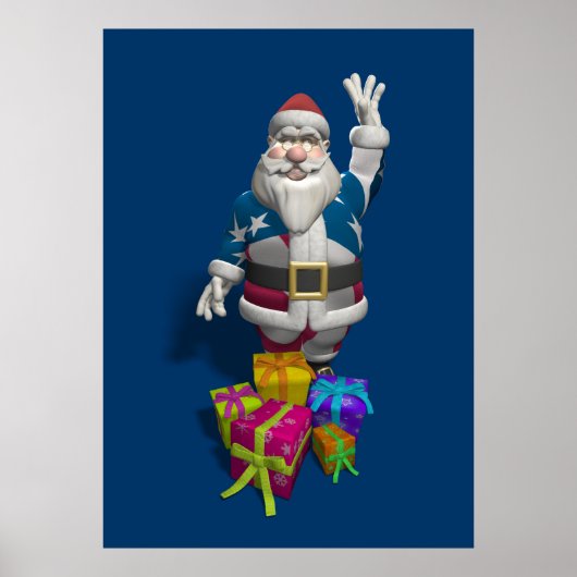 US Patriotic Santa Claus Poster (Voorkant)