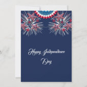 US Patriottic 4 juli Firecracker BBQ Party Blue Kaart (Achterkant)