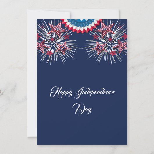 US Patriottic 4 juli Firecracker BBQ Party Blue Kaart (Achterkant)