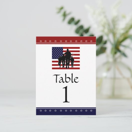 US Patriottic Miltic Party Table Number Kaarten (Staand voorkant)
