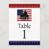 US Patriottic Miltic Party Table Number Kaarten (Voorkant)