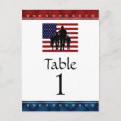 US Patriottic Miltic Party Table Number Kaarten (Voorkant)