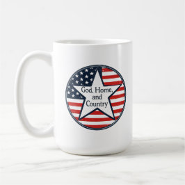 US-patriottisch logo God Thuis Land VS-vlag retro Koffiemok