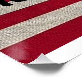 US Patriottische Amerikaanse vlag Linnen Kalligraf Perfect Poster (Hoek)