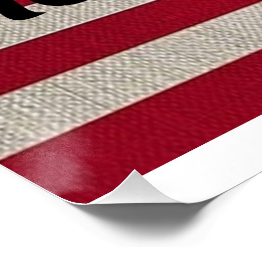 US Patriottische Amerikaanse vlag Linnen Kalligraf Perfect Poster (Hoek)
