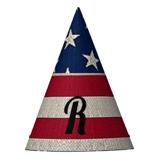 US Patriottische Amerikaanse vlag Linnen Monogram Feesthoedjes