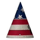 US Patriottische Amerikaanse vlag Linnen Monogram  Feesthoedjes (Links)
