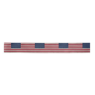 US Patriottische Amerikaanse vlag op linnen stof Satijnen Lint