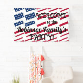 US Patriottische Amerikaanse vlag Tegels Kalligraf Spandoek (Insitu)