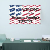 US Patriottische Amerikaanse vlag Tegels Kalligraf Spandoek (Beurs)