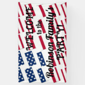 US Patriottische Amerikaanse vlag Tegels Kalligraf Spandoek (Verticaal)