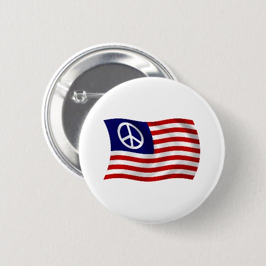 US Peace Sign Flag Button (Voorkant /achterkant)