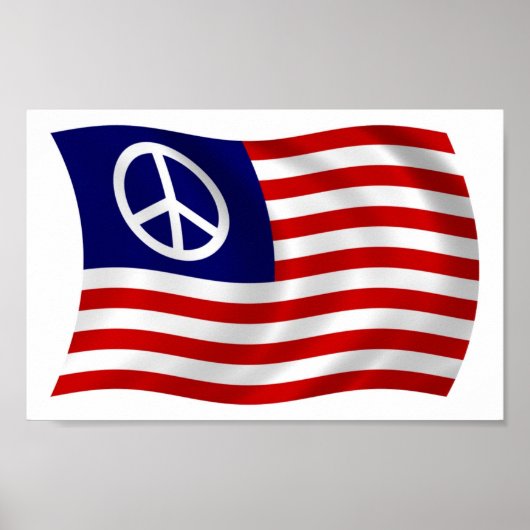 US Peace Sign Flag Poster Print (Voorkant)