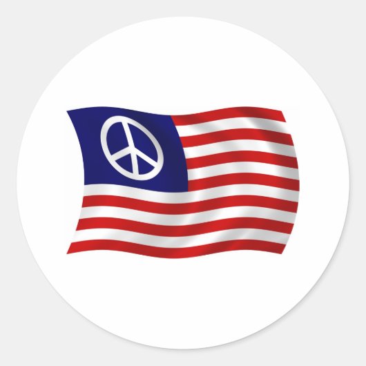 US Peace Sign Flag Sticker (Voorkant)