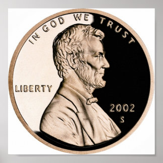 US Penny Obverse 2002 S Munt Poster