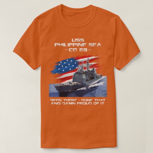 US Philippine Zee CG58 Class Cruiser American Fla T-shirt (Design voorkant)