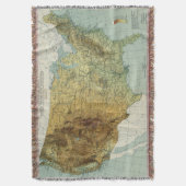 US Physical Features Map (1915) Deken (Voorkant Verticaal)