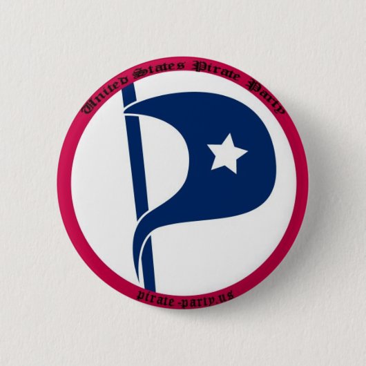 US Pirate Party Ronde Button 5,7 Cm (Voorkant)