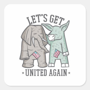 US Politics - Laten we weer naar het Verenigd Koni Vierkante Sticker