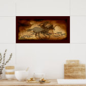 US Pony Express Map Route Art Poster (Keuken)