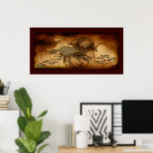 US Pony Express Map Route Art Poster (Thuiskantoor)