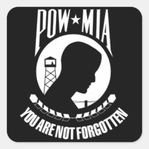 US POW-MIA VIERKANTE STICKER