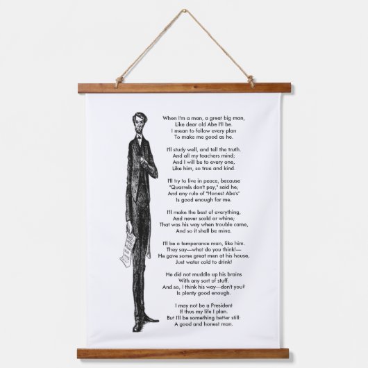 US President Abraham Lincoln Tribute Nursery Rhyme Hangend Wandkleed (Voorkant)