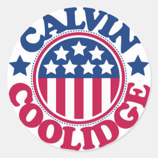 US President Calvin Coolidge Ronde Sticker