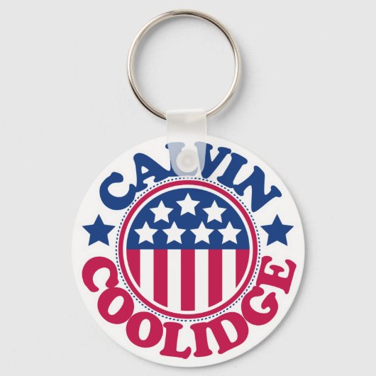 US President Calvin Coolidge Sleutelhanger (Voorkant)