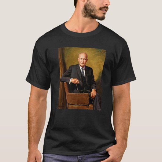 US President Dwight D Eisenhower Portret T-shirt (Voorkant)