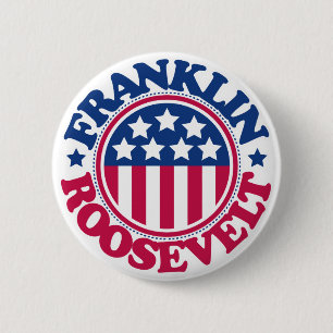 US President Franklin Roosevelt Ronde Button 5,7 Cm