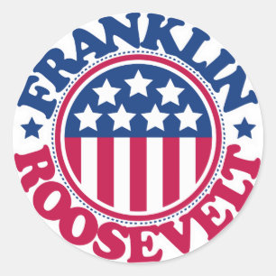US President Franklin Roosevelt Ronde Sticker