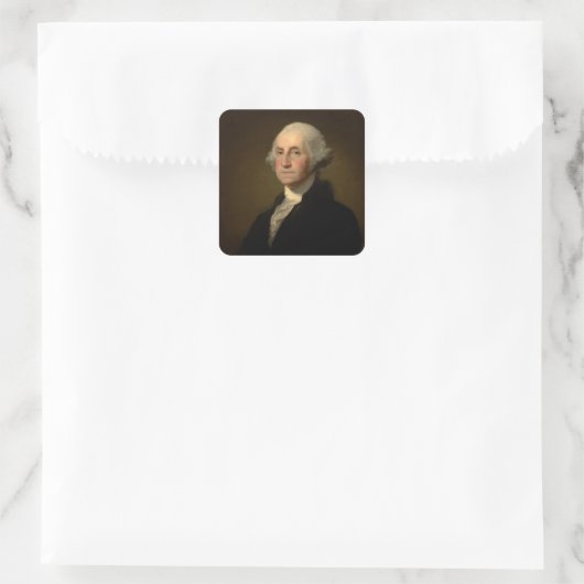 US President George Washington Vierkante Sticker (Tas)